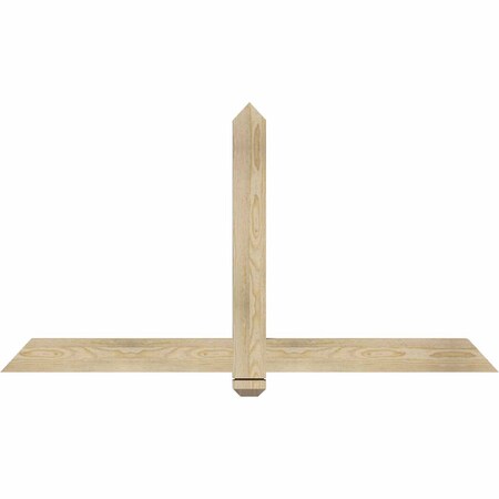 Ekena Millwork Eugene Rough Sawn Timber Gable Bracket, Douglas Fir, 60"W x 32"H x 2"D x 4"F, 13/12 Pitch GBW060X32X0204EUG00RDF